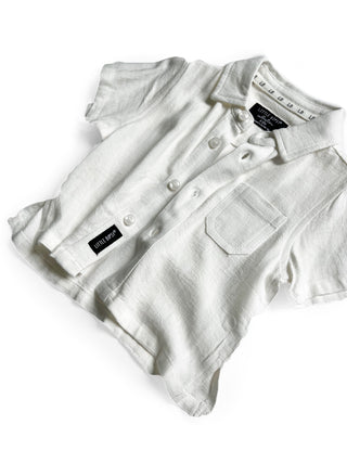 Little Bipsy Linen Button Up - White, Little Bipsy Collection, Bahama Breeze, cf-size-12-18-months, cf-size-18-24-months, cf-size-2-3, cf-size-3-4, cf-size-3-6-months, cf-size-4-5, cf-size-6-