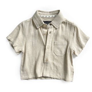 Little Bipsy Linen Button Up - Sand, Little Bipsy Collection, Bahama Breeze, cf-size-0-3-months, cf-size-18-24-months, cf-size-2-3, cf-size-3-4, cf-size-4-5, cf-size-5-6, cf-type-apparel-&-ac