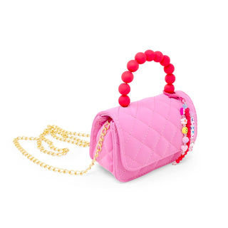 Zomi Gems Pearl Handle Message Charm Handbag For Kids -  Hot Pink