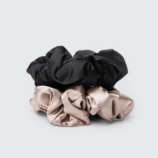 Kitsch, Kitsch Satin Sleep Pillow Scrunchies - Black/Gold - Basically Bows & Bowties