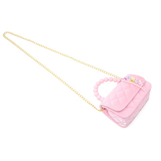 Zomi Gems Pearl Handle Message Charm Handbag For Kids - Pink