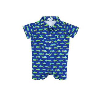 BlueQuail Clothing Co Short Sleeve Romper - Mahi Mahi