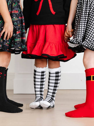 Little Stocking Co, Little Stocking Co Jolly St. Nick Knee High Socks 3-Pack - Basically Bows & Bowties