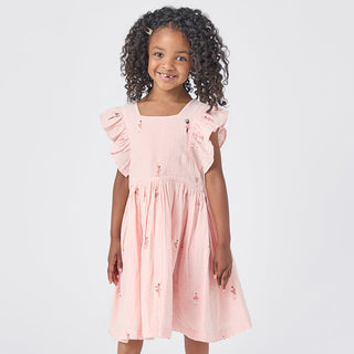 Pink Chicken Girls Elsie Dress - Ballerina Embroidery