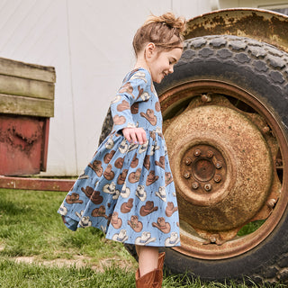 Pink Chicken Girls Organic Steph Dress - Cowboy Hats