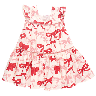 Pink Chicken Girls Camelia Dress - Valentines Bows