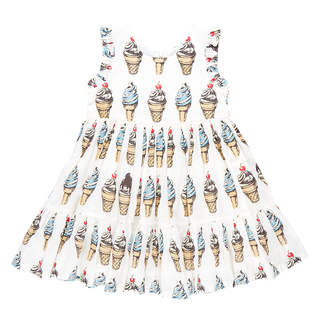 Pink Chicken Girls Kelsey Dress - Vintage Soft Serve, Pink Chicken, cf-size-6y, cf-type-dress, cf-vendor-pink-chicken, ice cream, ice cream cone, Pink Chicken, Pink Chicken SS23, Soft Serve, 