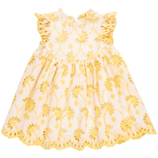 Pink Chicken Girls Cynthia Dress - Bright Yellow Eyelet