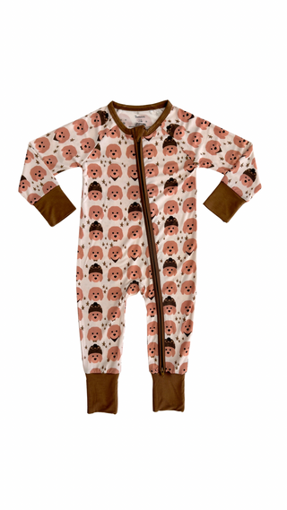 In My Jammers Green Goldendoodle Zipper Romper