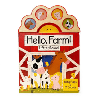 Hello Farm Lift-A-Sound Board Book, Cottage Door Press, Board Book, Book, Books, Books for Children, cf-type-print-books, cf-vendor-cottage-door-press, Children's Book, Cottage Door Press, EB