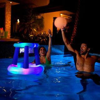 PoolCandy Illuminated Floating LED Basketball Set