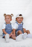 Little Bipsy Shortie Denim Overall - Light Wash