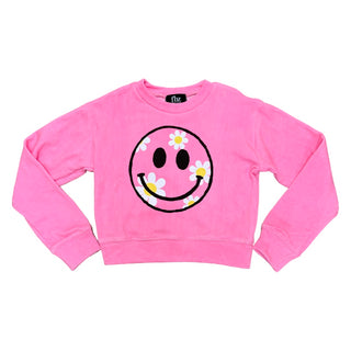 FBZ Flower Smiley Neon Pink Sweatshirt