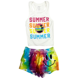 FBZ Multi Rainbow Tie Dye Swirl Shorts