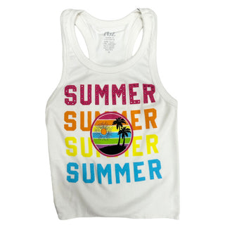 FBZ Summer Rhinestone White Tank