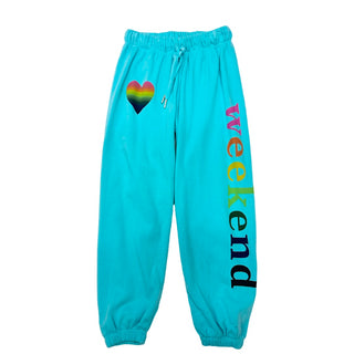 Flowers by Zoe FBZ Rainbow Heart Weekend Aqua Joggers