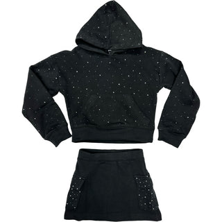 Flowers by Zoe FBZ Black with Studs Hoodie