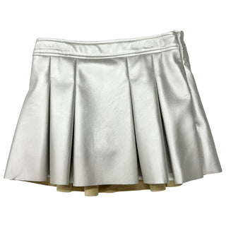 Flowers By Zoe FBZ Silver Pleather Skort