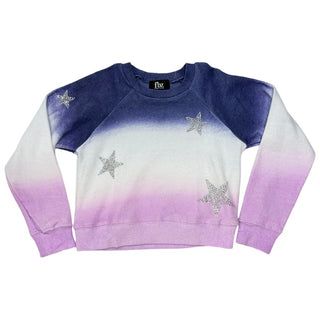 FClowers by Zoe FBZ Blue Purple Ombre Silver Star Sweatshirt