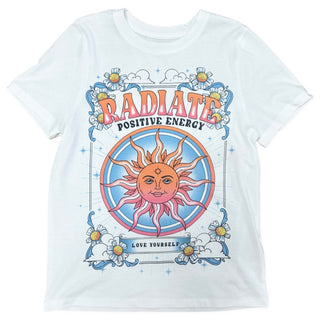 Paper Flower Radiate Positive Energy Graphic Tee, Paper Flower, Celestial Sun, cf-size-large-12, cf-size-medium-8-10, cf-size-xlarge-14, cf-type-shirts-&-tops, cf-vendor-paper-flower, FW23, G