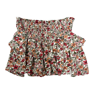 Tweenstyle by Stoopher Ivory Peach Floral Ruffle Skirt