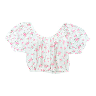 FBZ Pink Floral Cheesecloth Top