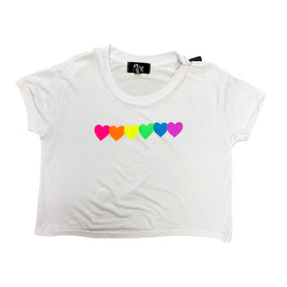 FBZ Neon Hearts White Short Sleeve Tee