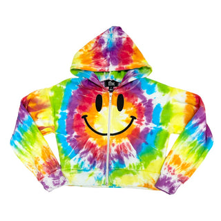 FBZ Multi Rainbow Tie Dye Swirl Zip Up Hoodie