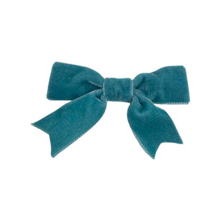 Mini Velvet Bow Tie w/Fancy Tails on Clippie, Wee Ones, cf-type-hair-bow, cf-vendor-wee-ones, Holiday Hair Bow, Streamer Bow, Velvet Bow, Velvet Hair Bow, Wee Ones, Wee Ones Hair Bow, Hair Bo