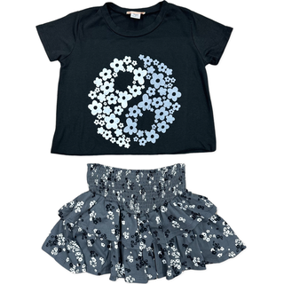 Tweenstyle Floral Yin Yang Black S/S Tee, Tweenstyle, Boxy Tee, cf-size-14, cf-size-6, cf-type-top, cf-vendor-tweenstyle, Tweenstyle, Tweenstyle Boxy Tee, Tweenstyle by Stoopher, Yin Yang, To