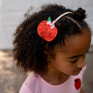 Sweet Wink Glitter Red Apple Hard Headband