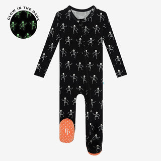 Posh Peanut Dancing Skelly Footie with Zipper, Posh Peanut, cf-size-12-18-months, cf-size-3-6-months, cf-size-6-9-months, cf-size-9-12-months, cf-type-footie, cf-vendor-posh-peanut, Dancing S