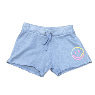 Vintage Havana Smiley Blue Burnout Fleece Shorts, Vintage Havana, Burnout Fleece Shorts, cf-size-large-14, cf-size-xlarge-16, cf-type-shorts, cf-vendor-vintage-havana, Girls Vintage Havana, S