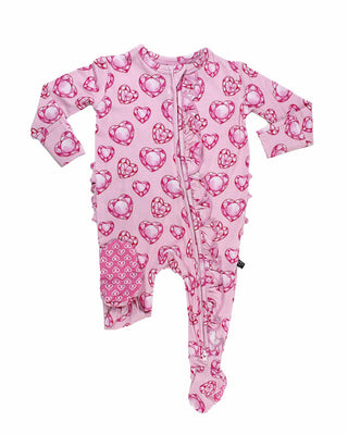 Lev Baby Jade Ruffled Zippered Footie 