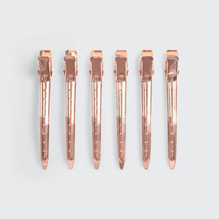 Kitsch Satin Rose Gold Styling Clip Set (6 pc), Kitsch, cf-type-hair-accessories, cf-vendor-kitsch, Hair Clip, Hair Clip Set, Hair Clips, Kitsch, Styling Clip, Hair Accessories - Basically Bo