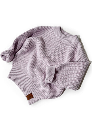 Little Bipsy Chunky Sweater - Lavender, Little Bipsy Collection, cf-size-0-3-months, cf-size-12-18-months, cf-size-18-24-months, cf-size-2-3, cf-size-3-4, cf-size-4-5, cf-size-5-6, cf-size-6-