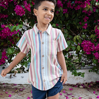 Blue Rooster Boys Jack Shirt - Multi Vintage Stripe