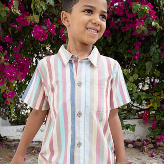 Blue Rooster Boys Jack Shirt - Multi Vintage Stripe