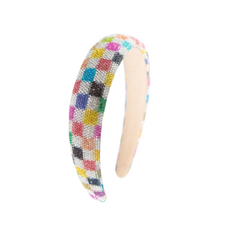 Bari Lynn Fully Crystalized Check Headband - Dark Rainbow, Bari Lynn, Bari Lynn, Bari Lynn Fully Crystalized Check Headband, Bari Lynn Fully Crystalized Headband, Bari Lynn Headband, Bari Lyn