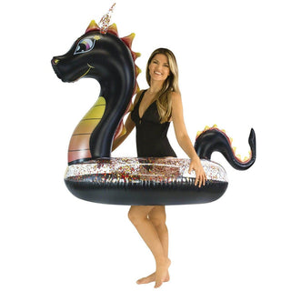 PoolCandy, PoolCandy Inflatable Pool Tube with Mini Drink Float -  Black Dragon - Basically Bows & Bowties