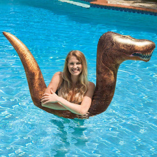 PoolCandy Inflatable Pool Tube Ride-On Super Noodle - T-Rex