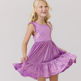 Pink Chicken Girls Lame Kelsey Dress - Purple