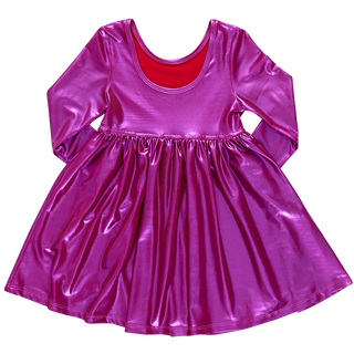 Pink Chicken Girls Lame Steph Dress - Red / Pink, Pink Chicken, Big Girls Clothing, cf-size-10y, cf-size-3y, cf-size-4y, cf-size-6y, cf-size-7y, cf-size-8y, cf-type-dress, cf-vendor-pink-chic