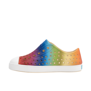 Native Jefferson Print Shoes - Bone White / Shell White / Rainbow Gradient