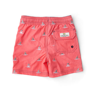 Shade Critters Shark Bite Boys Water Appearing Embroidered Swim Trunks