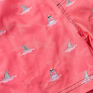 Shade Critters Shark Bite Boys Water Appearing Embroidered Swim Trunks