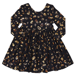 Pink Chicken Girls Lame Steph Dress - Foil Skulls, Pink Chicken, Big Girls Clothing, Candy Corn, cf-size-3y, cf-size-5y, cf-size-8y, cf-type-dress, cf-vendor-pink-chicken, Dress, Dress for Gi