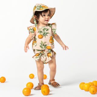 Pink Chicken Baby Girls Abigail 2-Piece Set - Pink Botanicals Oranges