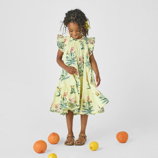 Pink Chicken Girls Harper Dress - Pale Yellow Poppy