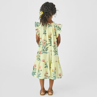 Pink Chicken Girls Harper Dress - Pale Yellow Poppy